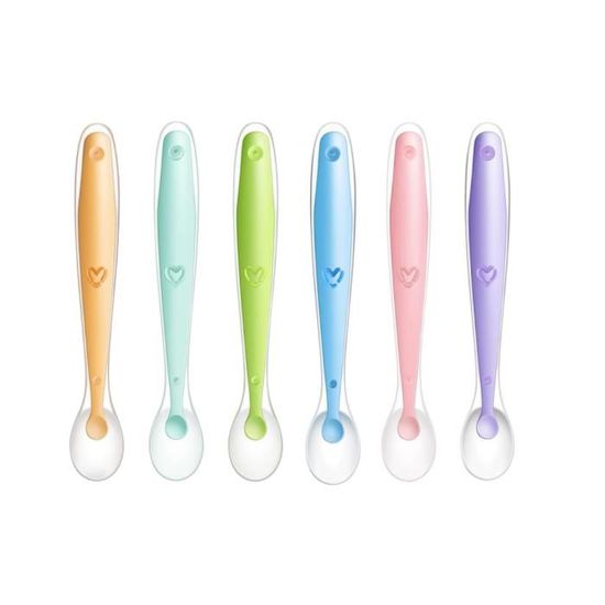 Lot De 6 Cuillères Bébé En Silicone Souple – Sans BPA, Pour L’alimentation Autonome Dès 6 Mois