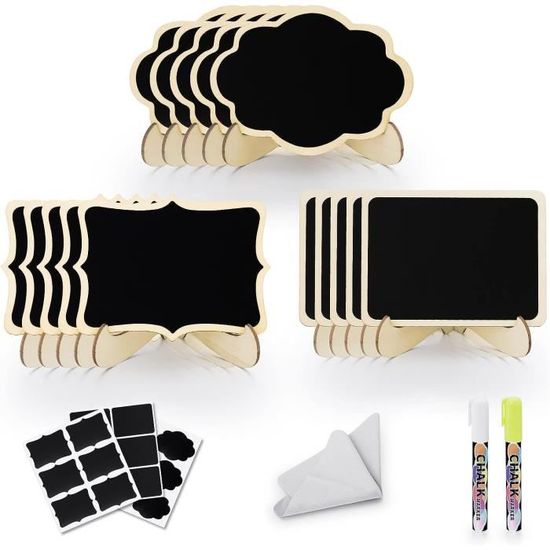 Mini tableau noir en bois, étiquette de Message, signe, décoration de Table Portable pour anniversaire, mariage, fête à domicile, 20/1 pièces