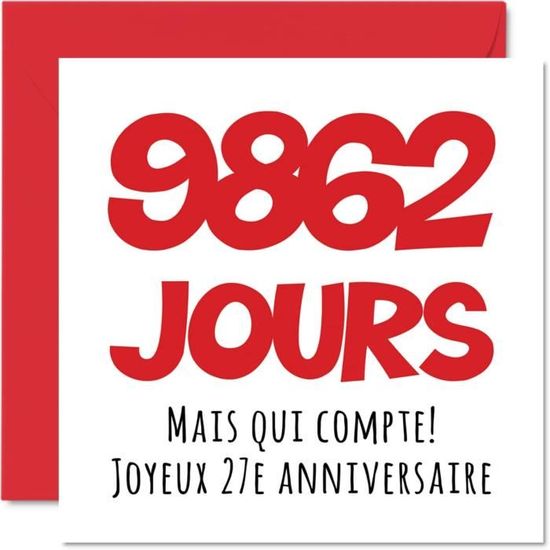 Carte D'anniversaire De Mariage 27 Ans – Carte De 27e