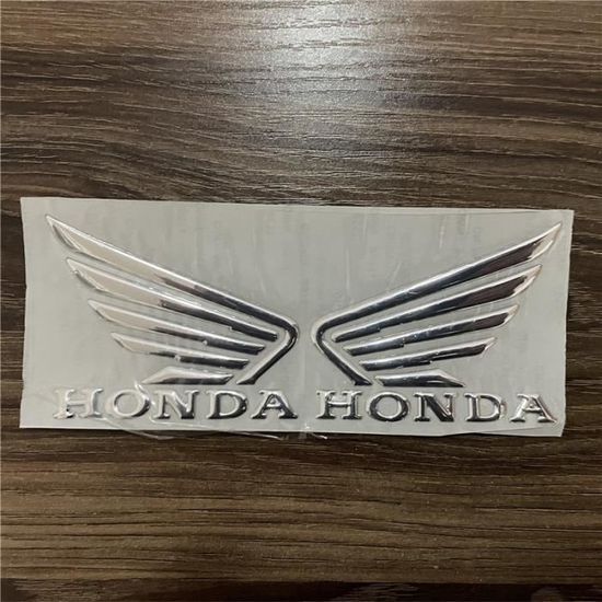 Décoration véhicule,Autocollants de Moto pour Honda Wing,décorations universelles,logo de réservoir d'huile et de - Type Argent