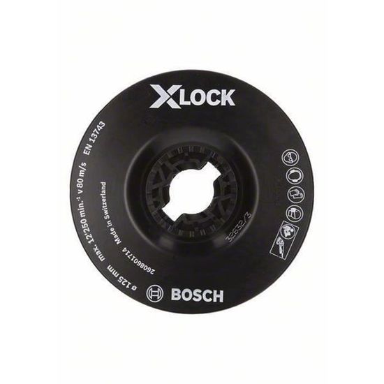 Plateau 125mm souple de ponçage X-LOCK - BOSCH - 2608601714
