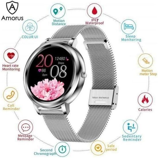 Montre connectée Zl54 Fitness Tracker pour femmes et hommes, écran tactile, appels Bluetooth, montre connectée 2023