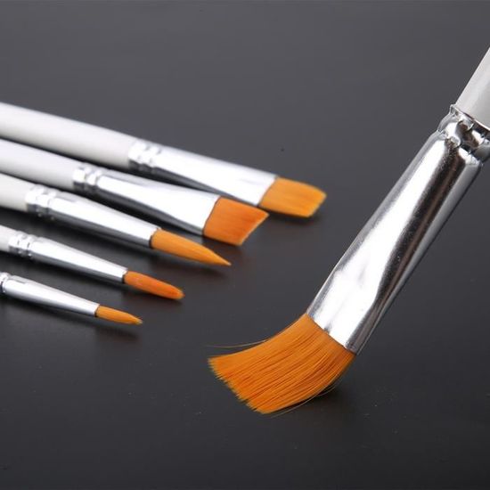 Détail Pinceau, Pinceau Fin, Pinceaux Peinture Acrylique, 6 Pcs Pinceaux Pinceau Aquarelle