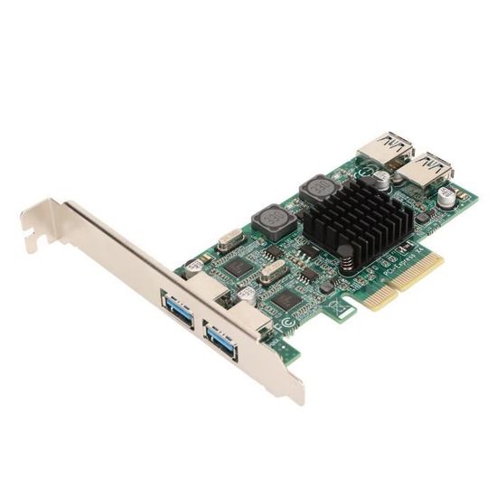 Carte D'Extension PCIe 7 Ports USB 3.2 Gen1 5Gbps - Haute Vitesse Et Alimentation Stable Pour PC Windows