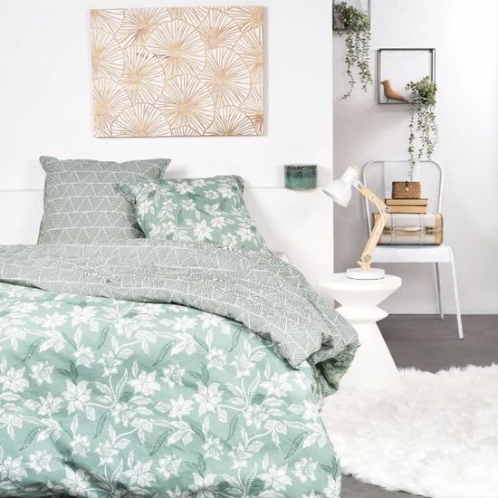 Housse De Couette Lit Double Sunshine - Coton à Carreaux Gris Et Blanc - 220x240 Cm