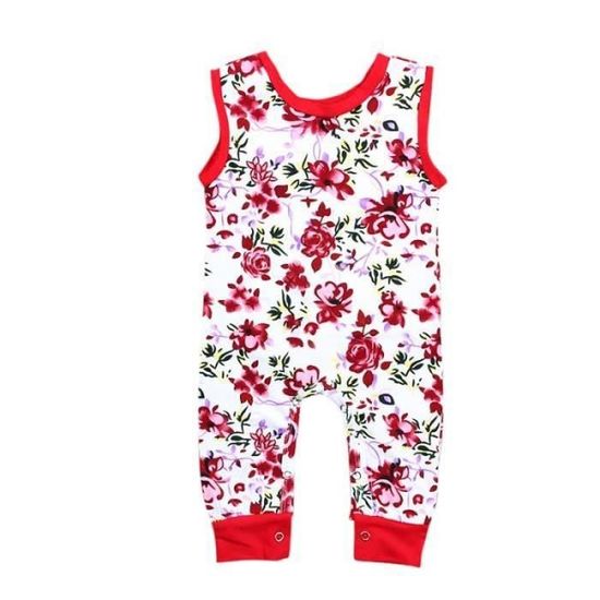 Jolie Combinaison Sans Manches Pour Bébé Fille - Avec Bandeau Assorti - Coloré Et Frais Pour L'été
