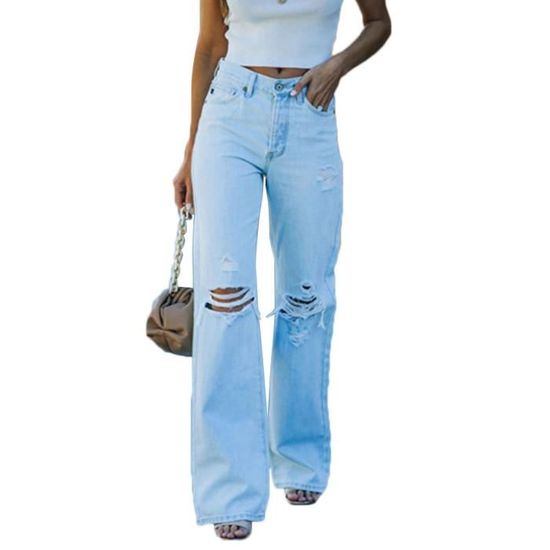 Jean bas sales évasé femme