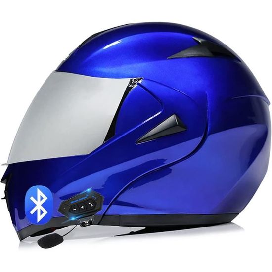 Casque Modulable Moto Bluetooth Intégral Casque, Anti-buée Double Visière, ECE Homologué pour Scooter· Casque De Moto Homme Et Femme Motocross,D,L Casque Modulable Moto Bluetooth Intégral Casque, Anti-buée Double Visière, ECE Homologué pour Scooter· Casque De Moto Homme Et Femme Motocross,D,L