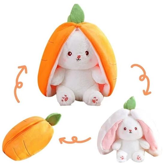 Lapin carotte - environ 18 cm - Sac de fruits transformable en lapin en  peluche pour enfants, 18cm, Jolies lo - Cdiscount Jeux - Jouets