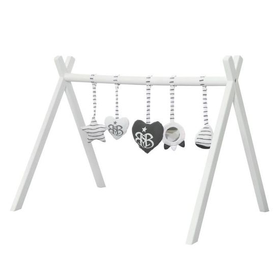 ROBA Portique d'eveil pour bébé - incl. set de pendentifs "Rock Star Baby 3" – arche de jeu en bois massif laqué