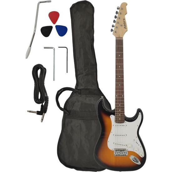 Guitare Electrique Droitier Ou Gaucher Pour Adulte (Sunburst, Droit)[J3100] Cdiscount