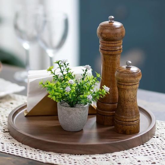 Hanobe Plateau Service Bois Rectangulaire: Rustique Blanc Decoratif Plateaux avec Anses Table