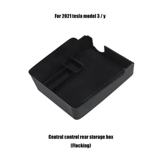 Boîte De Rangement Pour Accoudoir Tesla Model S/X (2012-2021) - Organiseur Tiroir Central, ABS Noir