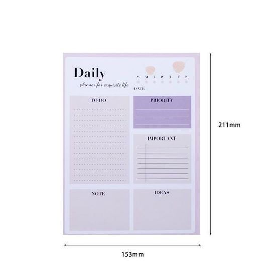 Bloc De Planification Hebdomadaire – Bloc De Planification De Bureau Avec Liste De Tâches