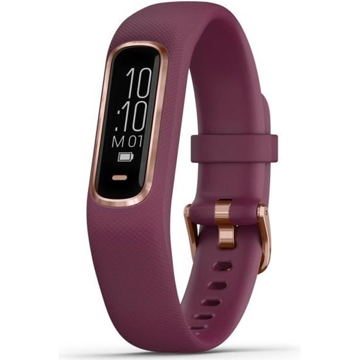 GARMIN Vivosmart 4 Bracelet de fitness avec cardio poignet - Taille S/M - Prune et rose gold