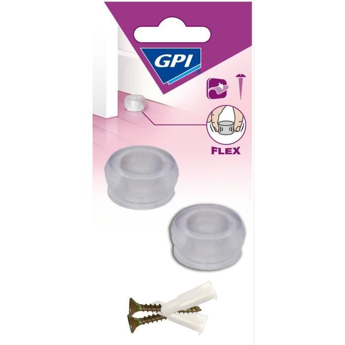 GPI Butée de porte Sol Petit modèle élastique - Transparent