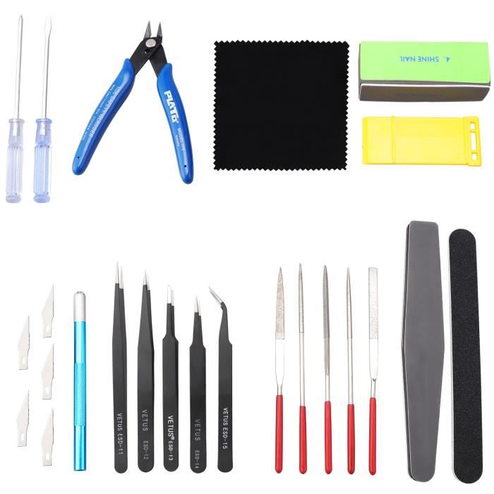 21PCS Outils pour Maquette Gundam Outillage Modélisme pour Hobby Building Craft Set DIY Construction et Réparation du Modèle