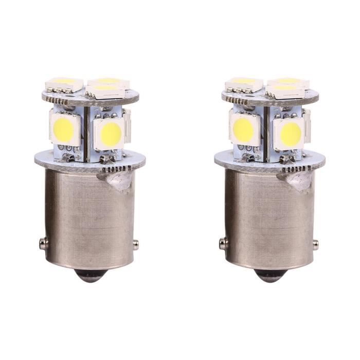 2pcs Feux de frein de voiture ampoules blanc BA15S R5W 1156 5050 8SMD LED