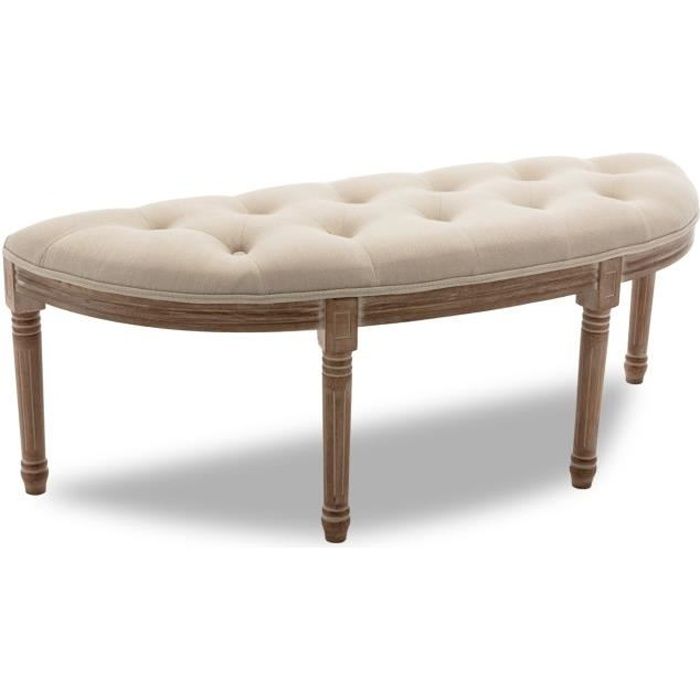 Banquette Sixtine style Louis XVI tissu Beige