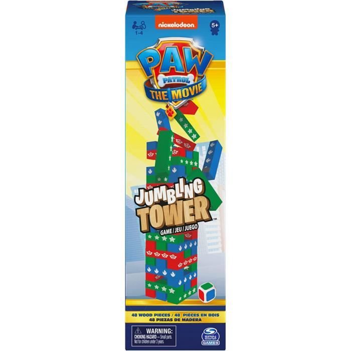 Jeu De Societe Tour infernale 48 blocs en bois Pour Pat Patrouille Jeu d adresse En Equilibre enfant Nouvelle Version