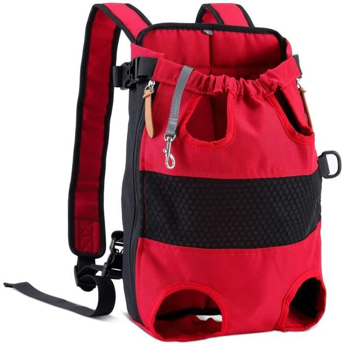 HAPPY HACHI Sac Ventral Chien, Porte Chien Sac Transport pour Chien Chat (M Rouge) Sac à Dos Sortie, Voyage, Camping Sac Ventral de