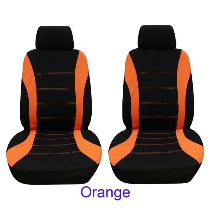 4pcs - set siège de voiture housse de protection siège confortable couvre-siège de siège avant antipoussière Noir orange