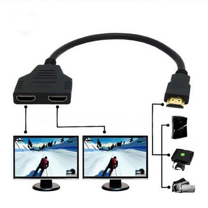Nouveau câble séparateur de câble HDMI 1 mâle vers double adaptateur HDMI 2 femelle répartiteur en Y câble310