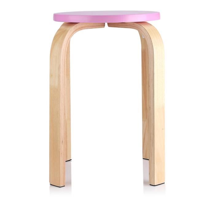 Cikonielf tabouret en bois 1 Pc anti-dérapant tabouret empilable en bois plié couleur bonbon meubles de maison enfants chambre