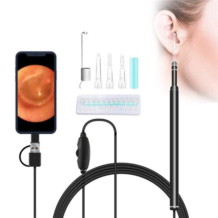 Rehomy Digital Led Otoscope oreille caméra portée Kit de retrait de cérumen outil de nettoyage de cire d'oreille,217