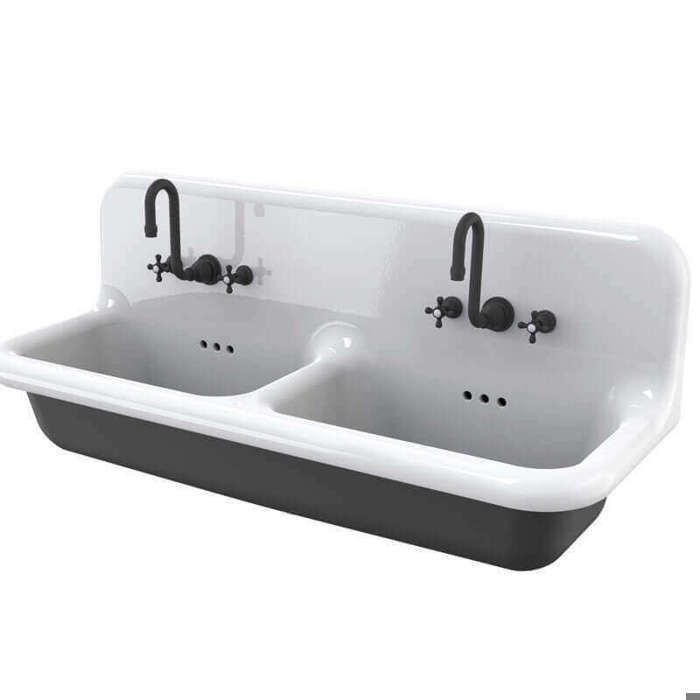 Lavabo en céramique émaillée 120 cm True Colors - Noir Noir Et Blanc