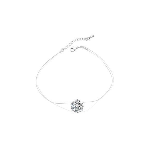 Bracelet Invisible et Cristal de Swarovski Elements Blanc