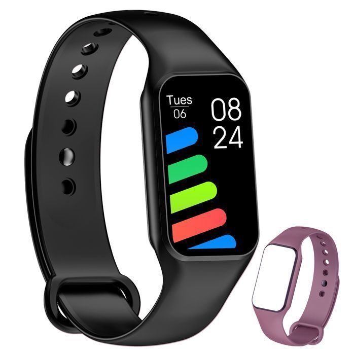 FeipuQu Montre connectée homme femme 24 Modes de Sport SmartWatch de Fitness Tracker Podometre Cardio étanch pour Android IOS NOIR
