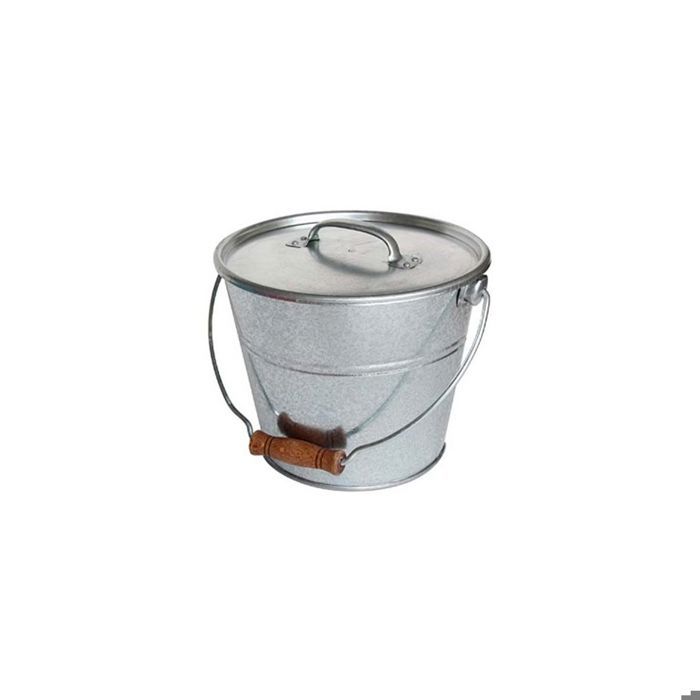 Seau avec couvercle pour cendres granulés ou compost Gris