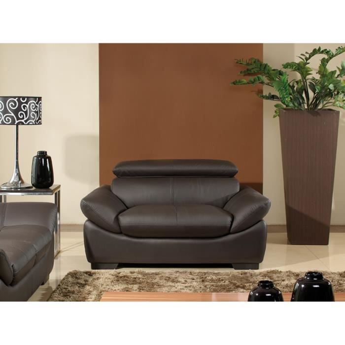 Fauteuil en cuir noir BORNEO