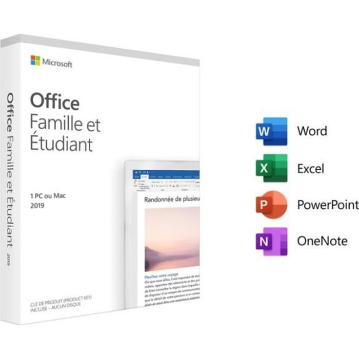 Logiciel de bureautique Microsoft Famille et Etudiant