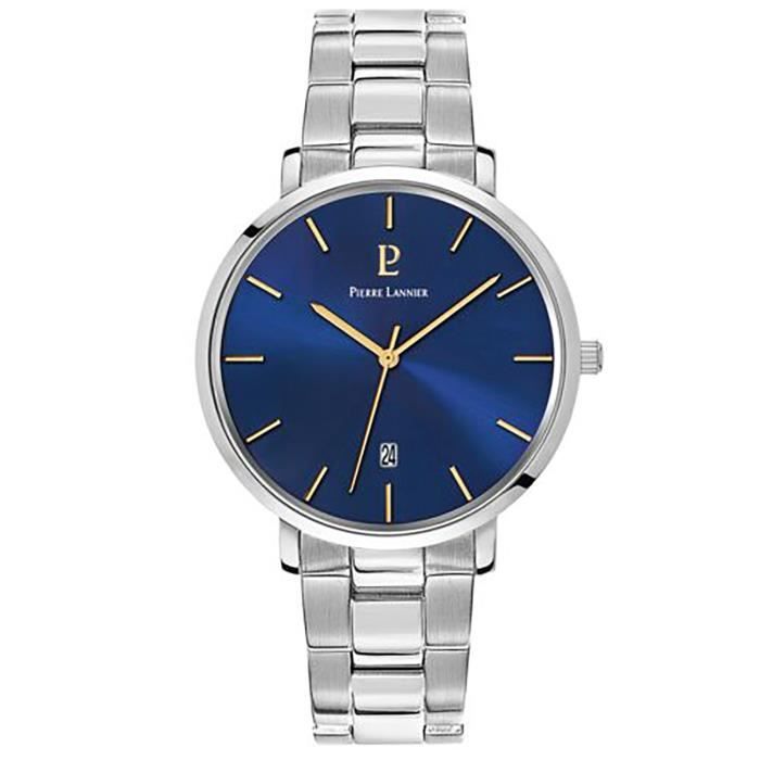 Bracelet acier homme - PIERRE LANNIER - Montre Pierre Lannier Echo fond bleu - Couleur de la matière:Blanc