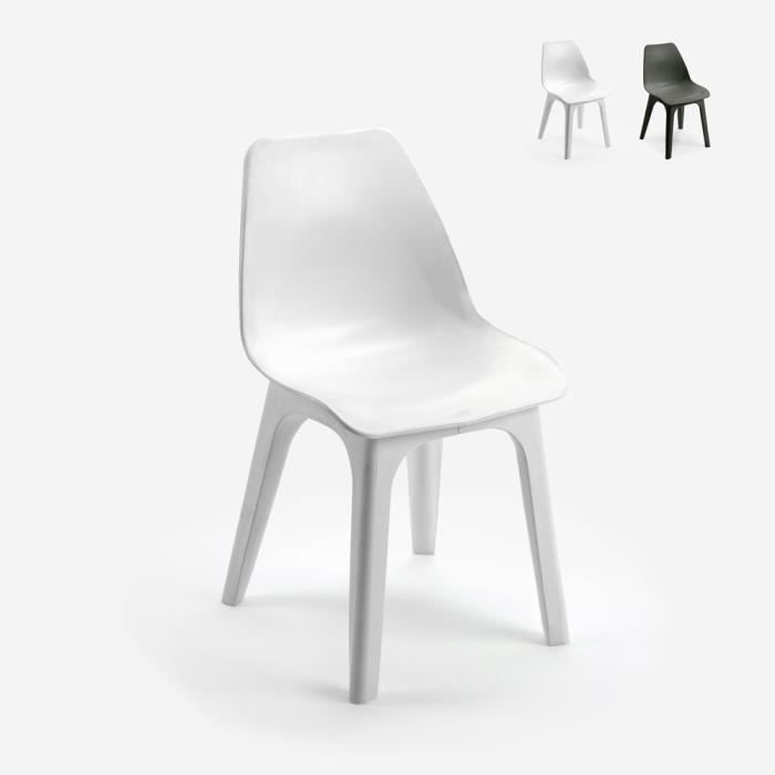 Chaise moderne en polypropylène pour restaurant bar cuisine extérieure Progarden Eolo - couleur:Blanc