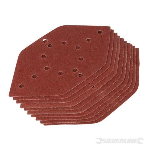 10 feuilles abrasives hexagonales