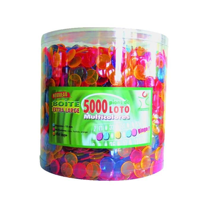 Boite/sachet de 5000 pions plastique transparen...