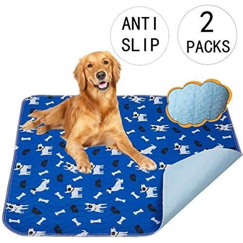 Yangbaga 2 Pcs Tapis Educateur Chien Ultra Absorbant 90 * 80CM, Alèse Lavable de Grande Taille pour Chien ou Chat.