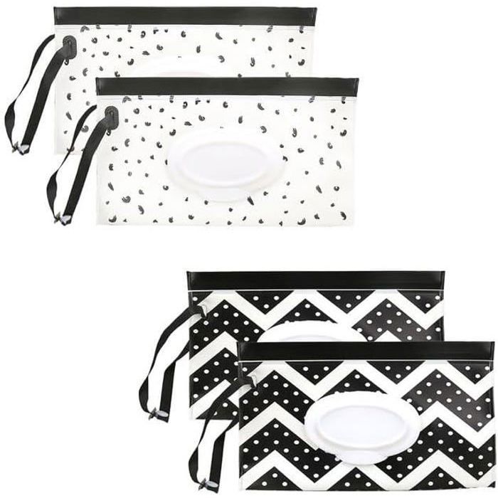 6 Pièces Pochettes De Lingettes Humides, Sac à Lingettes Mouillées Portable, Distributeur Pochette Boîte De Rangement