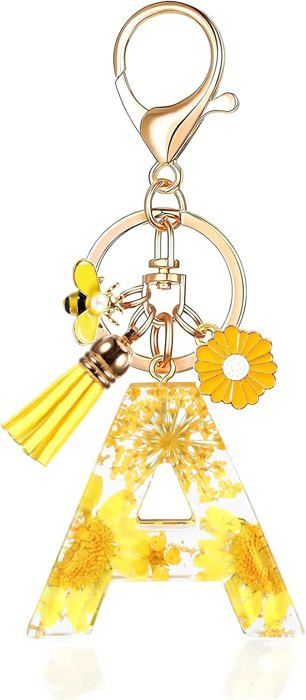 Porte Clé Personnalisé Lettre Initiale Porte-clés Porte-clés Résine Porte- clés Ornements Couleurs Vives Adorables Cadeaux D'anniversaire Avec I - Bagagerie - Maroquinerie Porte Clé Personnalisable