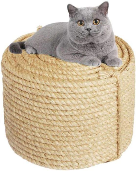 Comparer les prix de 6mm Jute Corde pour réparation et Remplacement de Chat Scratch Pilier, Rayure Arbre, Chat Rayure Tampon/Tapis/Botteur Jouet,