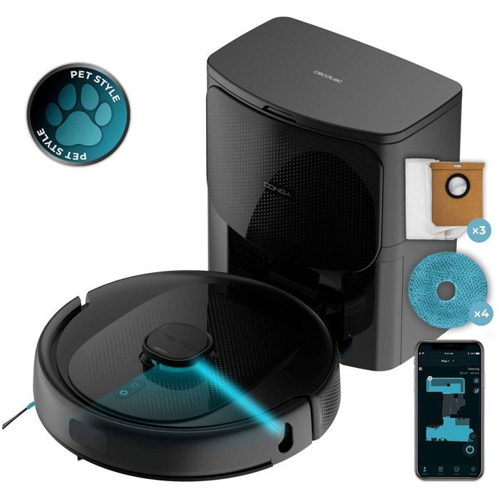 Aspirateur robot laveur - CECOTEC - Conga 9590 Spin Revolution Ultra Power Home - 10 000 Pa - 240 min - 240 m² - Noir - Cecotec