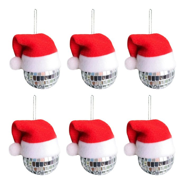 2 Paires Boucles D'Oreilles Boule Disco Miroir 1Pc Tête Boule Disco