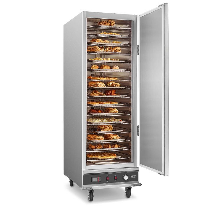 Armoire Chauffante à 16 Niveaux-VEVOR-Étuve Traiteur avec Bac à Eau Chauffe Assiettes en Acier Inoxydable-pour Restaurant