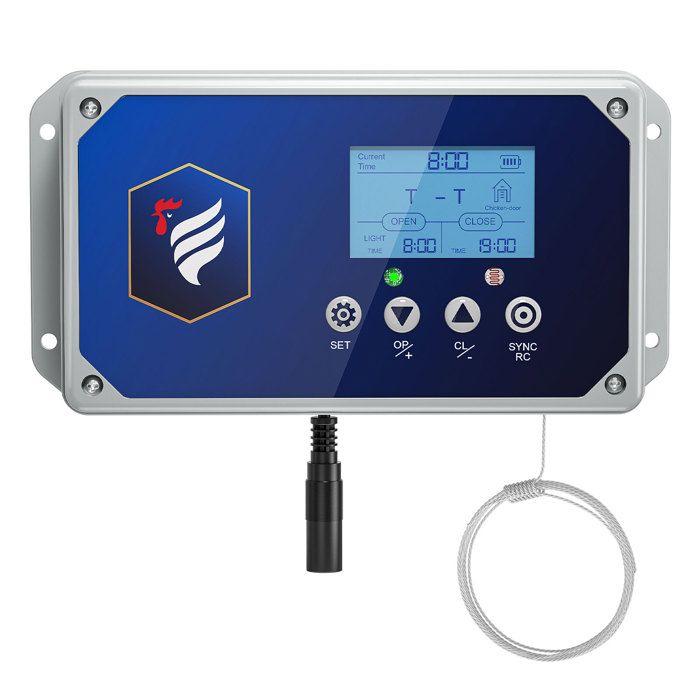 Meilleurs prix pour Porte poulailler Automatique Portes Non incluses, 4 Modes de contrôle Autonomie de 6 Mois et 3 Options d'alimentation, Écran LCD