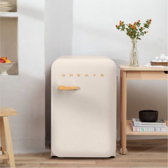Réfrigérateur rétro - Create - 107L - Esthétique années 50 - Grande capacité - Fonctionnel