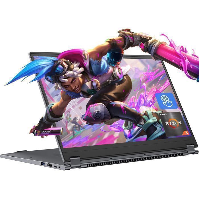PC Portable- VANWIN -156 Ecran Tactile 360°Rotation-AMD RYZEN3 3200U-16Go RAM-512Go SSD-Ordinateur Portable- Windows 11Pro