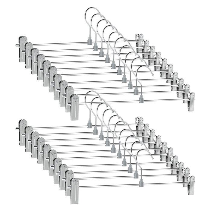 pour Pantalons Cintres pour Jupes avec Clips Gain de Place Cintres à Clips RéGlables Cintres pour Pantalons Paquet de 20